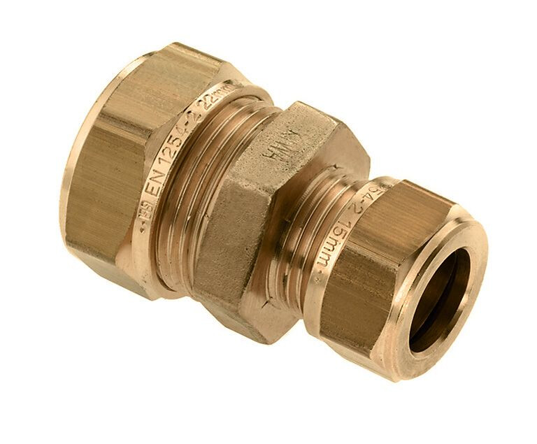 RECHTE KNEL KOPPELING 22 X 15 MM