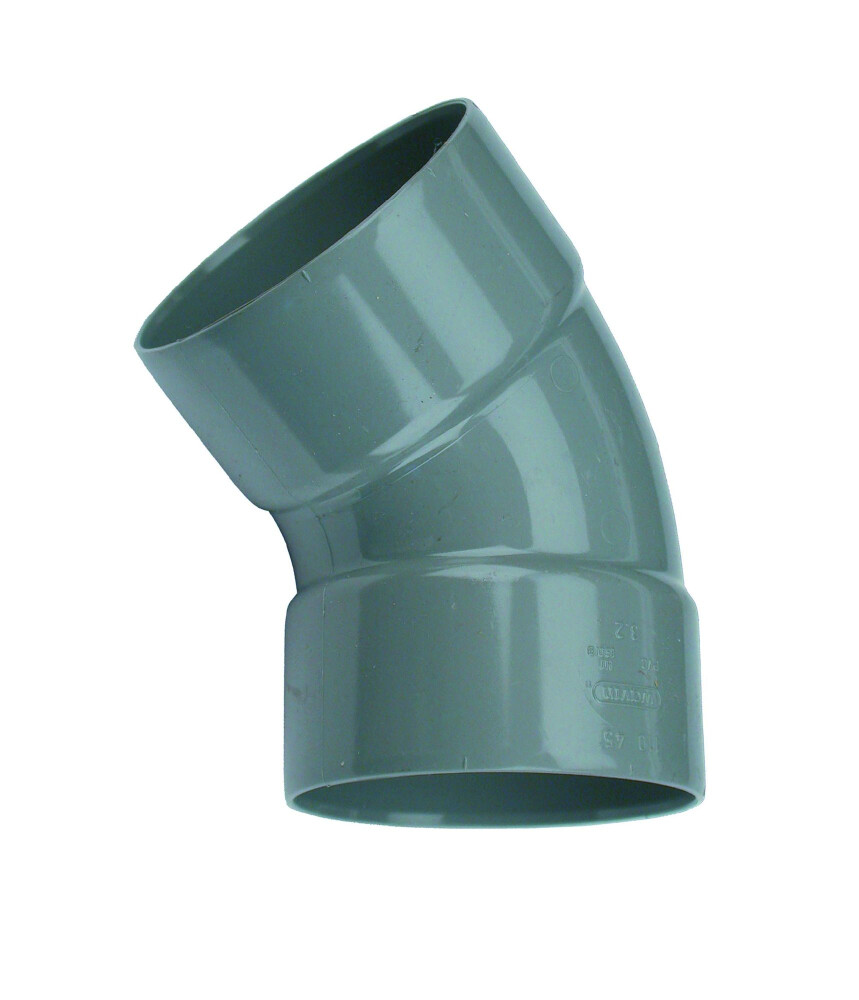 PVC LIJM BOCHT 200MM 45° MOF/MOF