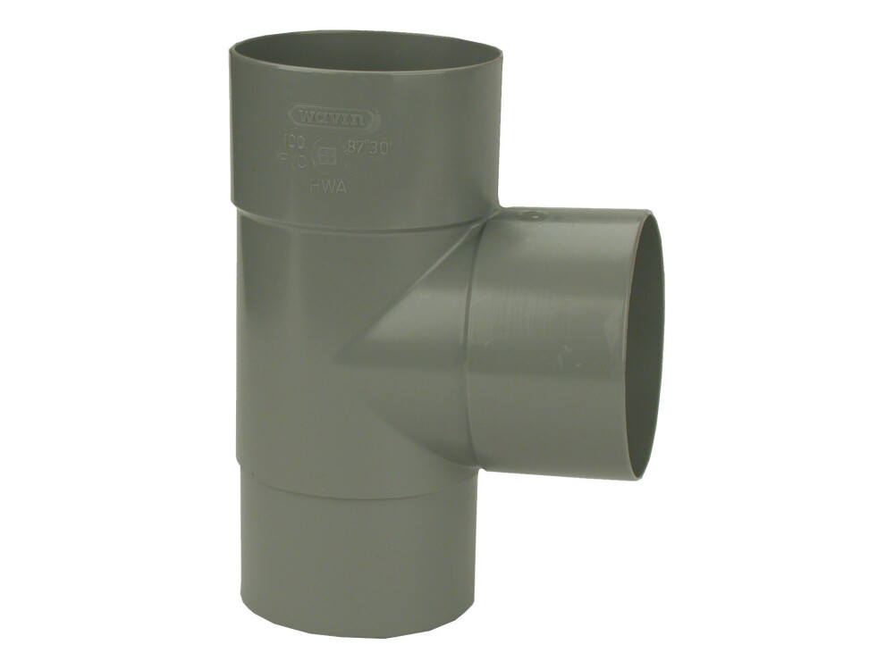 PVC HWA T-STUK 80MM 88° VERJ.SPIE GRIJS