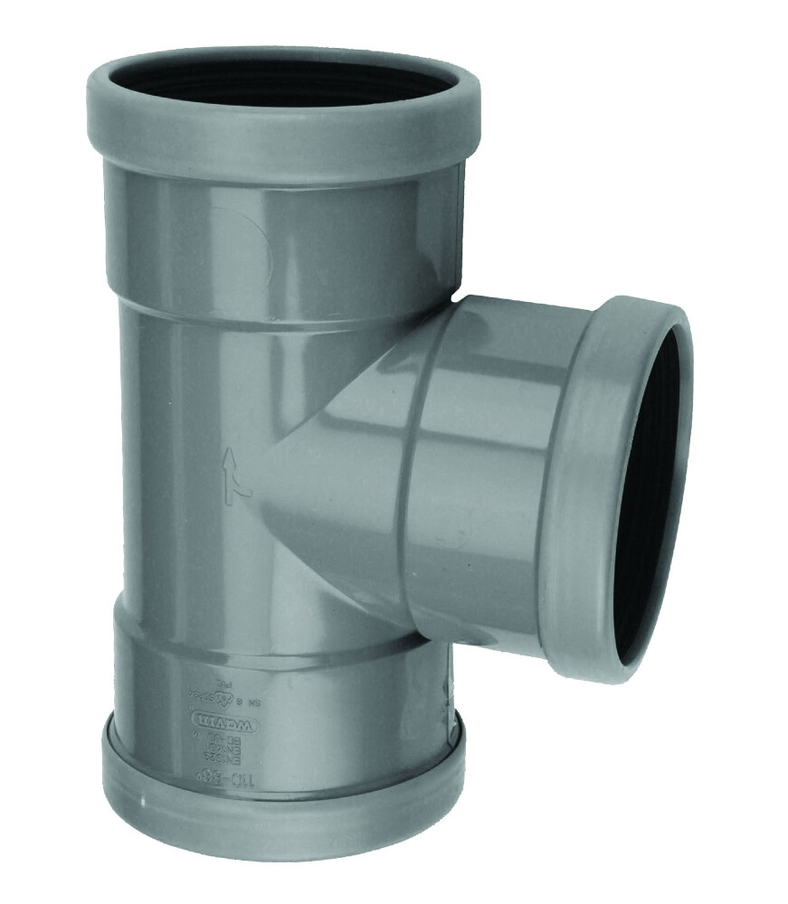 PVC RUBBER MANCHET T-STUK 125MM 88° 3XM SN4