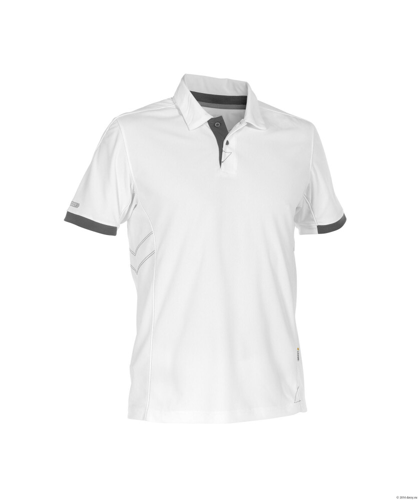 POLO TRAXION PES44 (216GR) WIT/ANTRACIETGRIJS M