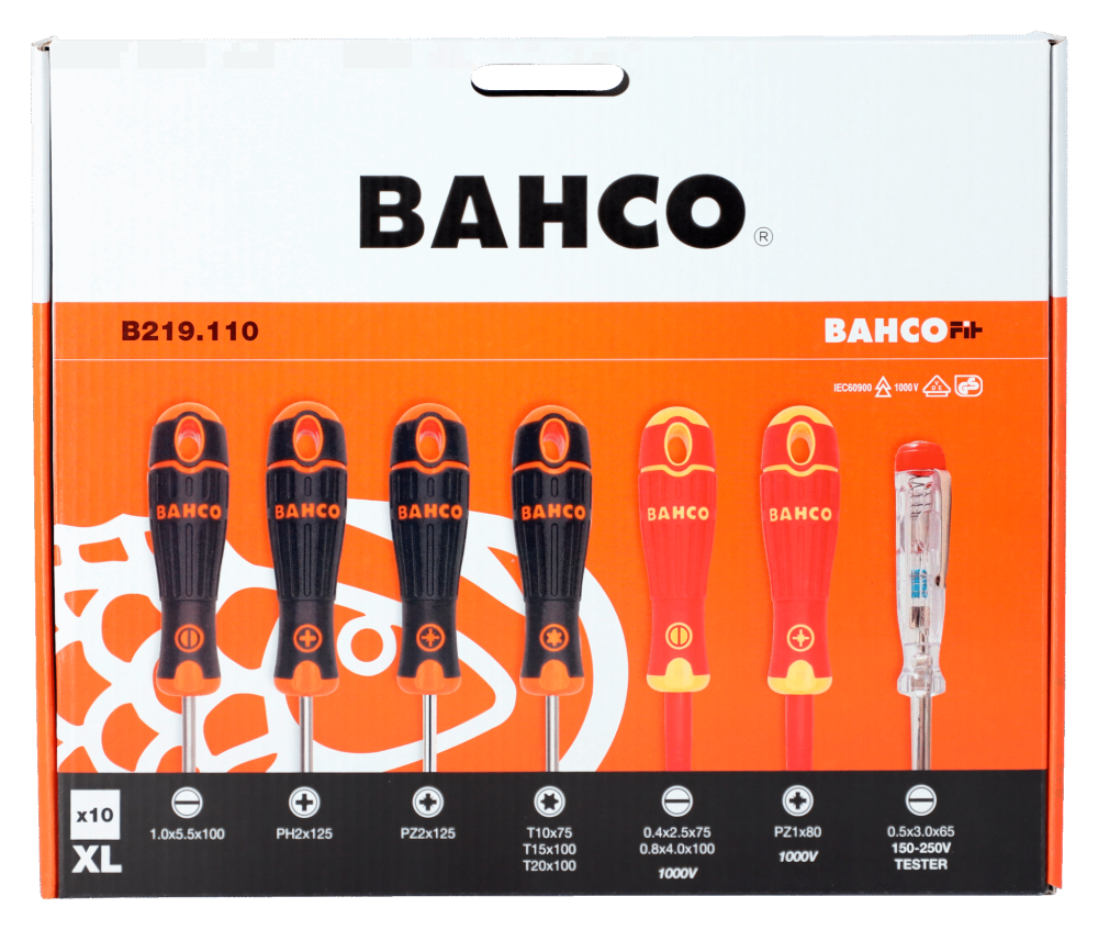 BAHCO SCHROEVENDRAAIERSET BAHCOFIT 10DLG