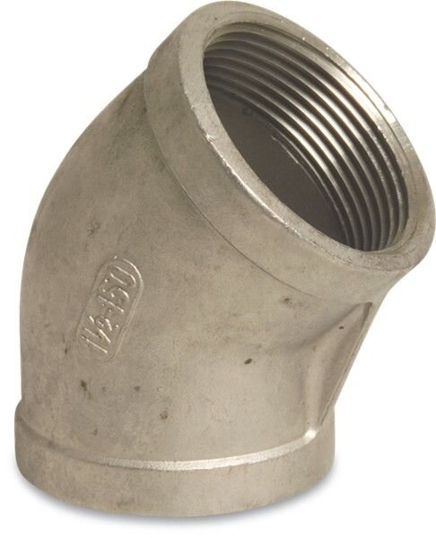 NR. 120 KNIE 45° RVS 316 1/2" BINNENDRAAD