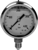 RVS MANOMETER GLYC.GEV.0-10 BAR 1/4" OA