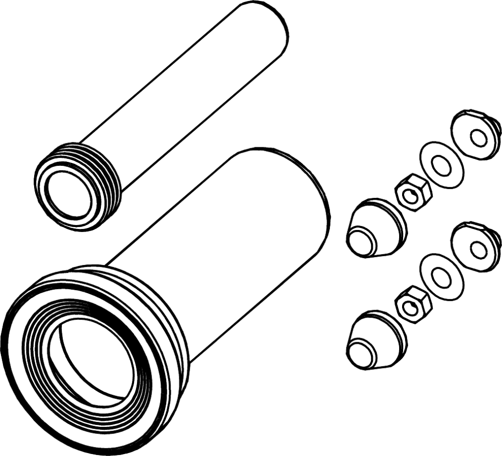 AANSLUITGARN.+AFD.RUBBER 90MM