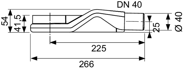DRAINLINE AFVOER LAAG DN40 HORIZONT