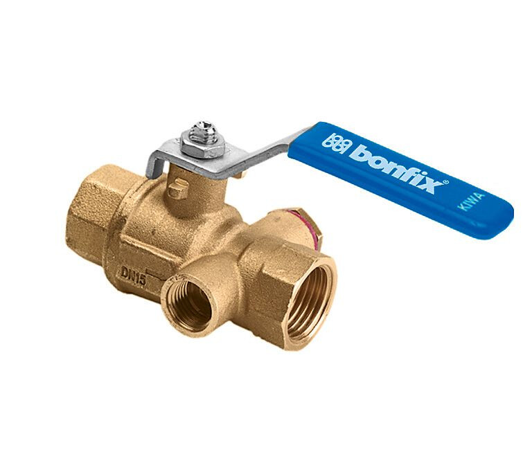 KOGELSTOPKRAAN  1 " X  1 " BINNEN MET AFTAP