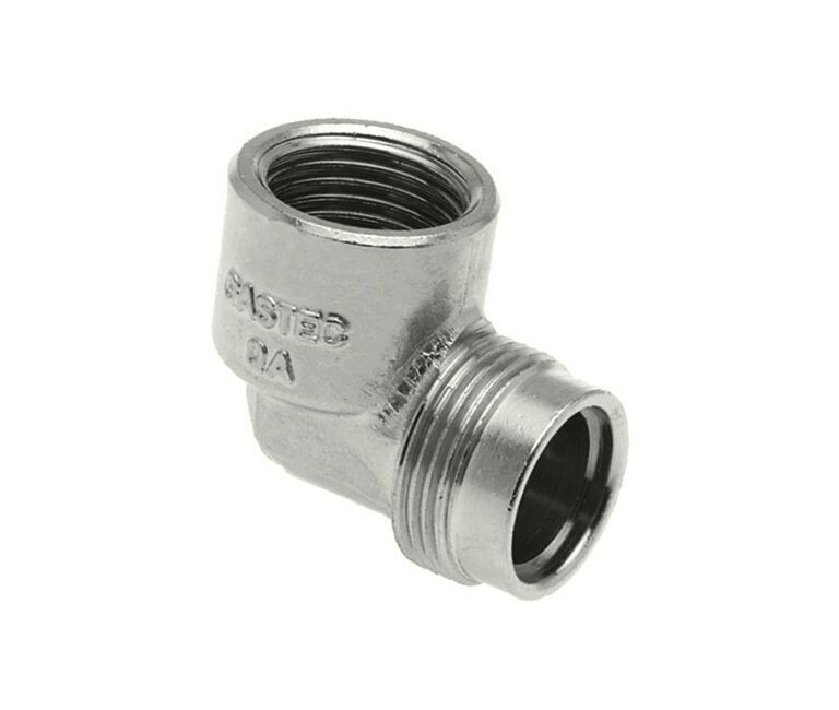 CHROOM AANSLUITSTUK HAAKS MODEL 3/8" BINNENDRAAD