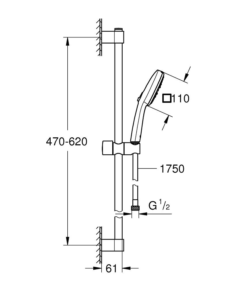 TEMPESTA 110 CUBE GLIJSTANGSET 60