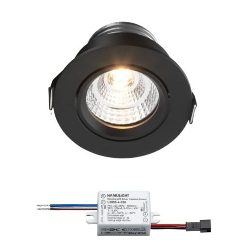 LED INBOUWSPOT GRANADA ZWART 4W