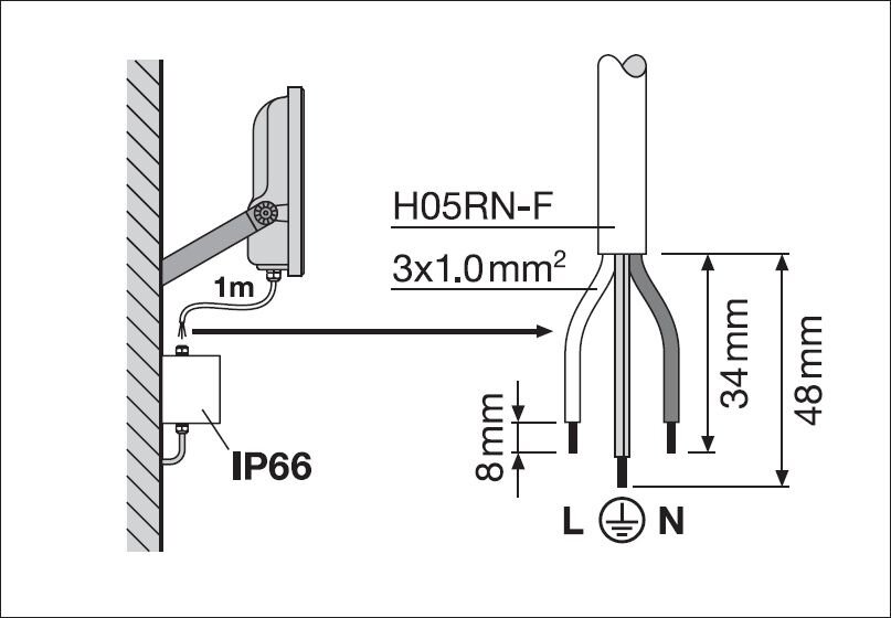 FLOODLIGHT 10 8W 1K2LM 830 PS