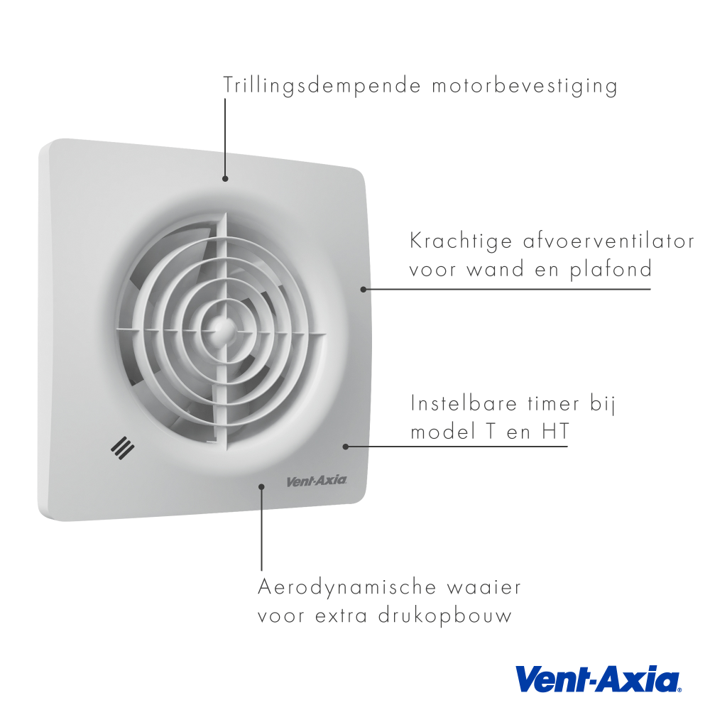 SUPRA 100HT BADKAMERVENTILATOR MET VOCHT