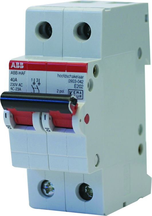 HOOFDSCHAKELAAR 2-POLIG 40A E202