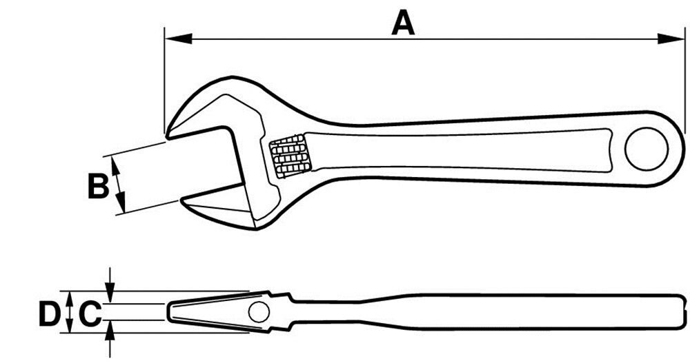 MOERSLEUTEL 6 '' CHROOM ERGO