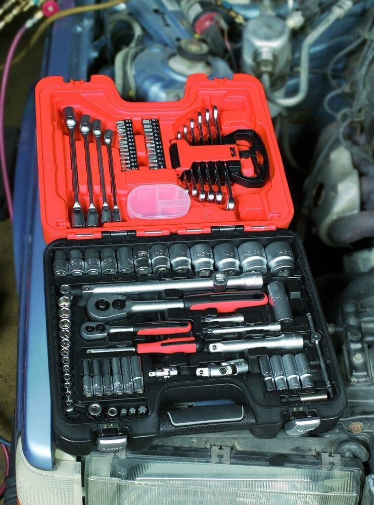 DOPSLEUTEL SET 92-DELIG 1/4" + 1/2"