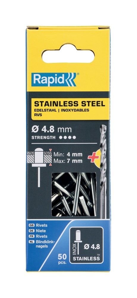 RAPID BLINDKLINKNAGELS RVS 4,8X10MM 50ST