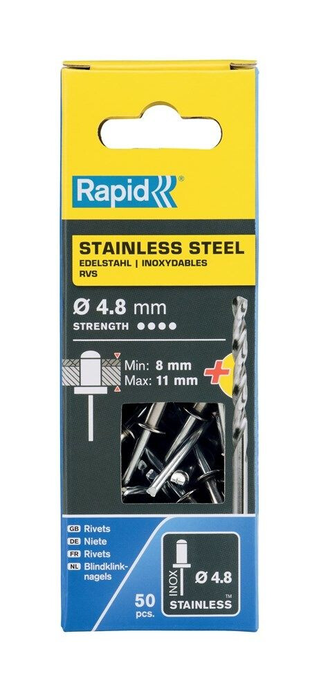RAPID BLINDKLINKNAGELS RVS 4,8X14MM 50ST