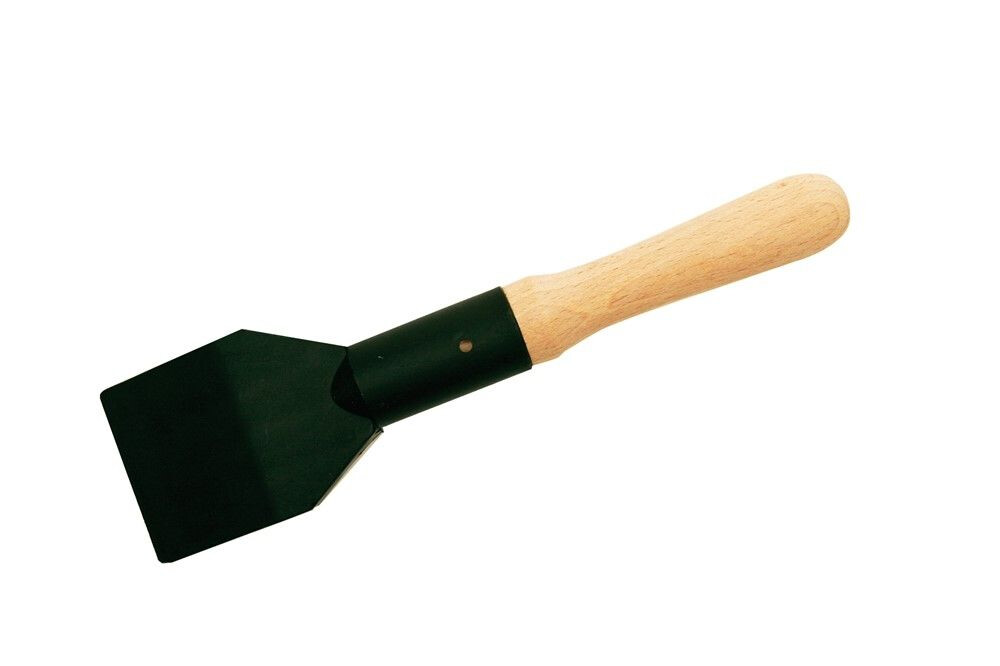 PVC GLASHEVEL ZWART MET HOUTEN HANDVAT