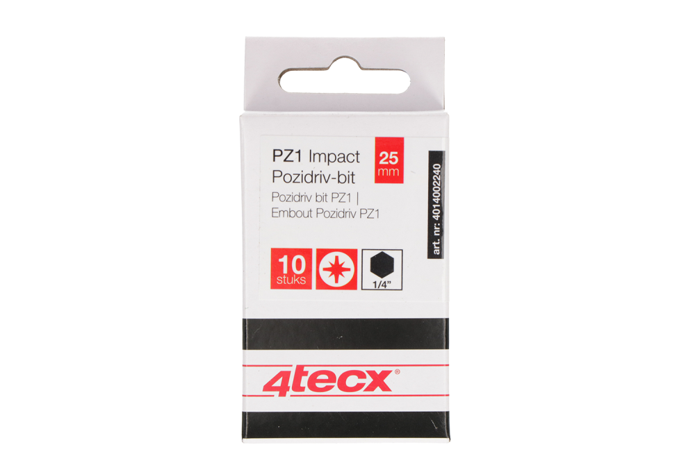 4TECX IMPACT BIT 25MM PZ1 10ST