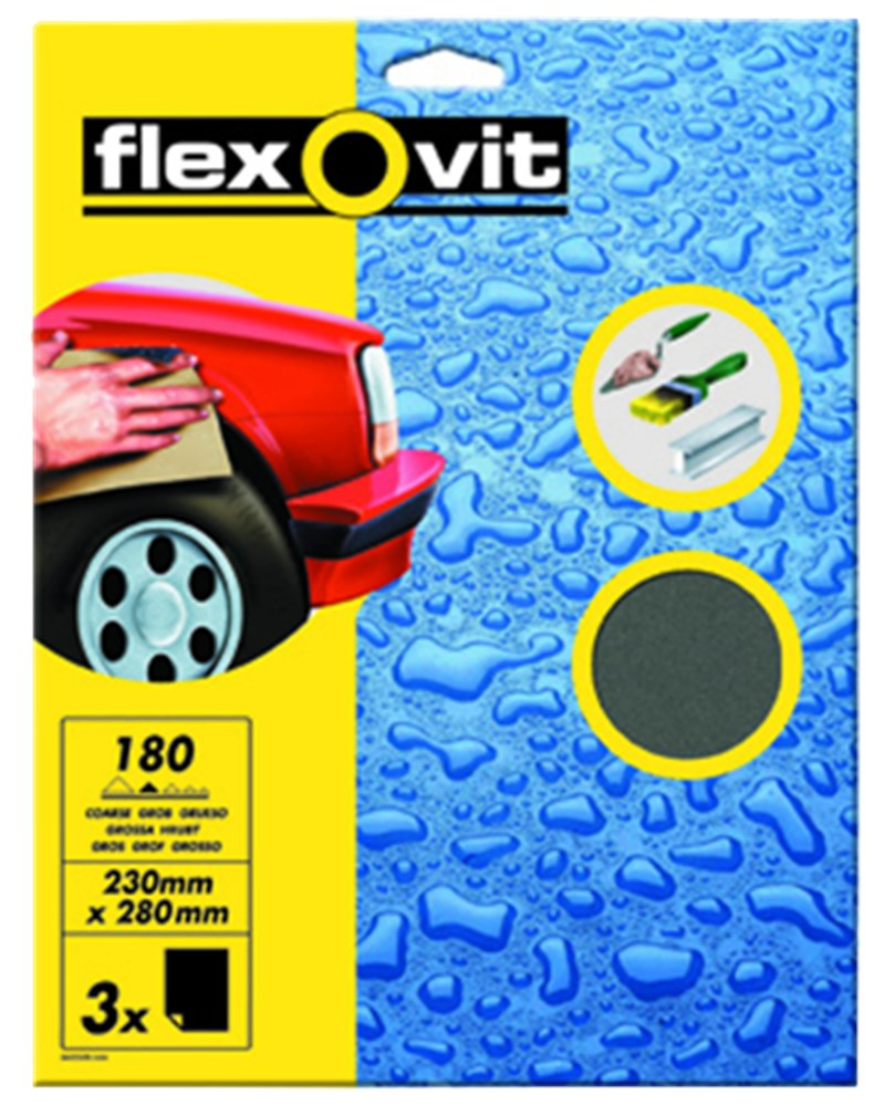 SCHUURVEL WATERPROOF 230 X 280 P180MM 3 ST.