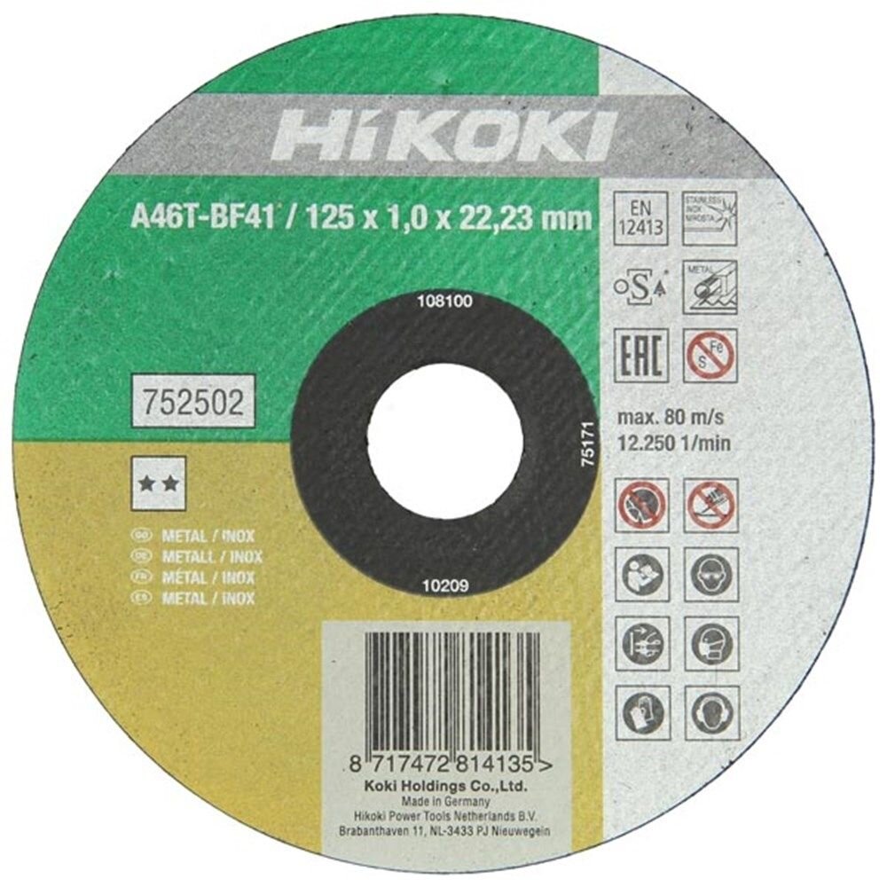 DOORSLIJPSCHIJF 125X1MM VOOR INOX