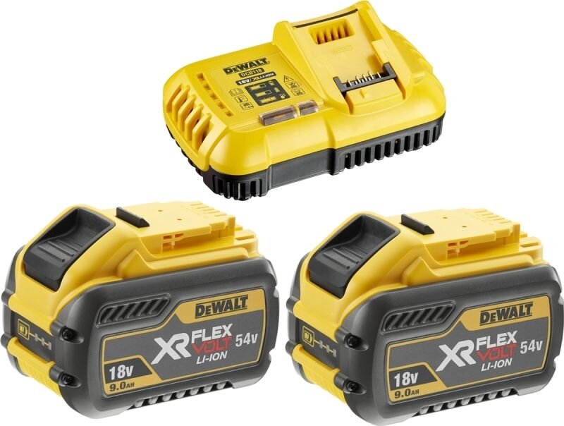FLEXVOLT STARTERKIT 2X 9.0AH ACCU + SNELLADER