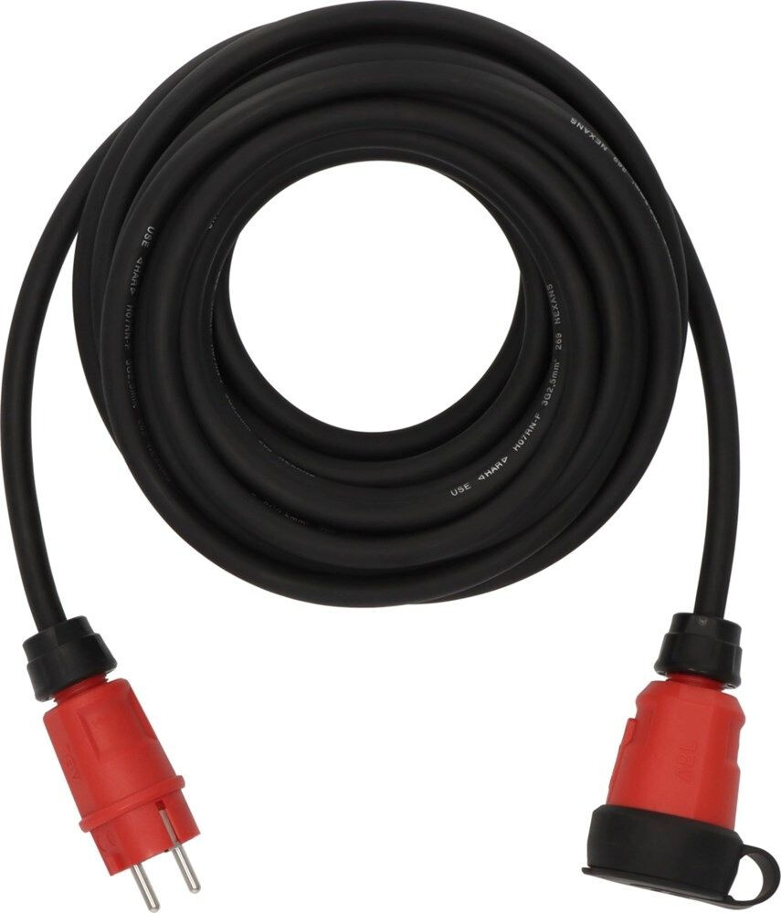 PROFESSIONAL VERLENGSNOER VN 1200 IP44 10MTR ZWART H07RN-F 3X2,5