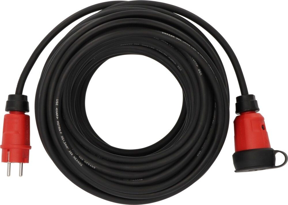 PROFESSIONAL VERLENGSNOER VN 2100 IP44 25MTR ZWART H07RN-F 3X1,5