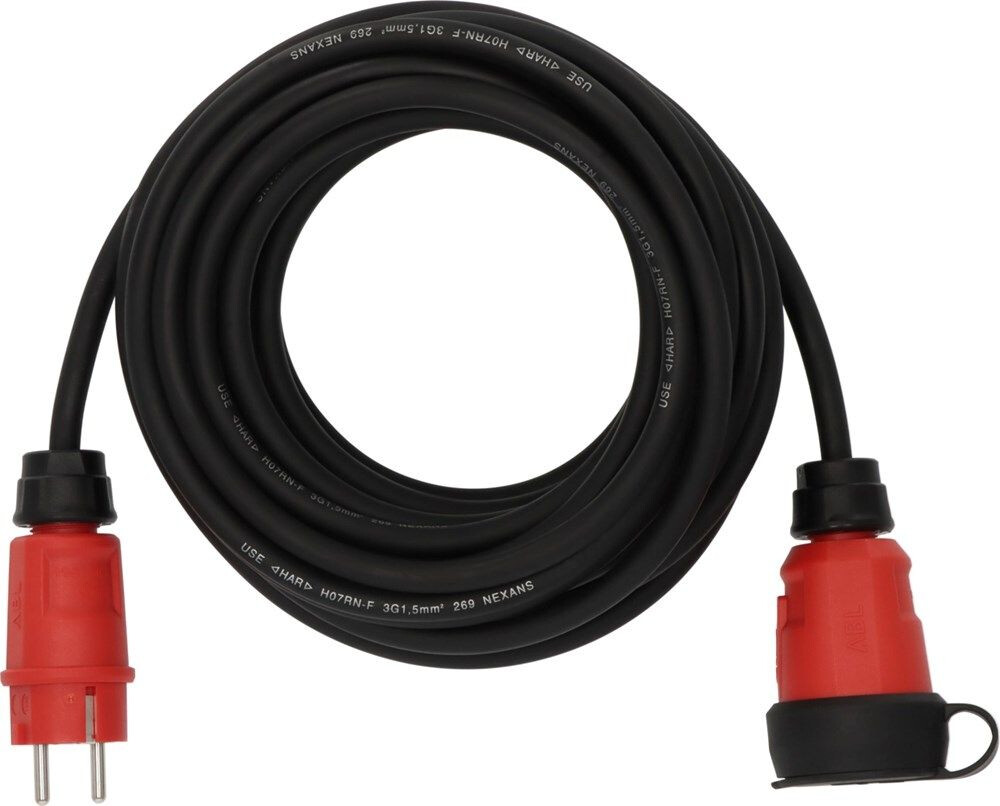 PROFESSIONAL VERLENGKABEL VN 1100 IP44 10MTR ZWART H07RN-F 3X1,5