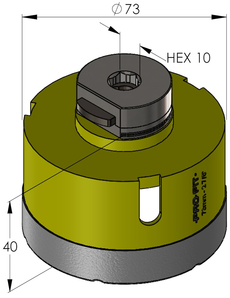 PROFIT DIAMANTBOOR MET ADAPTER 73MM