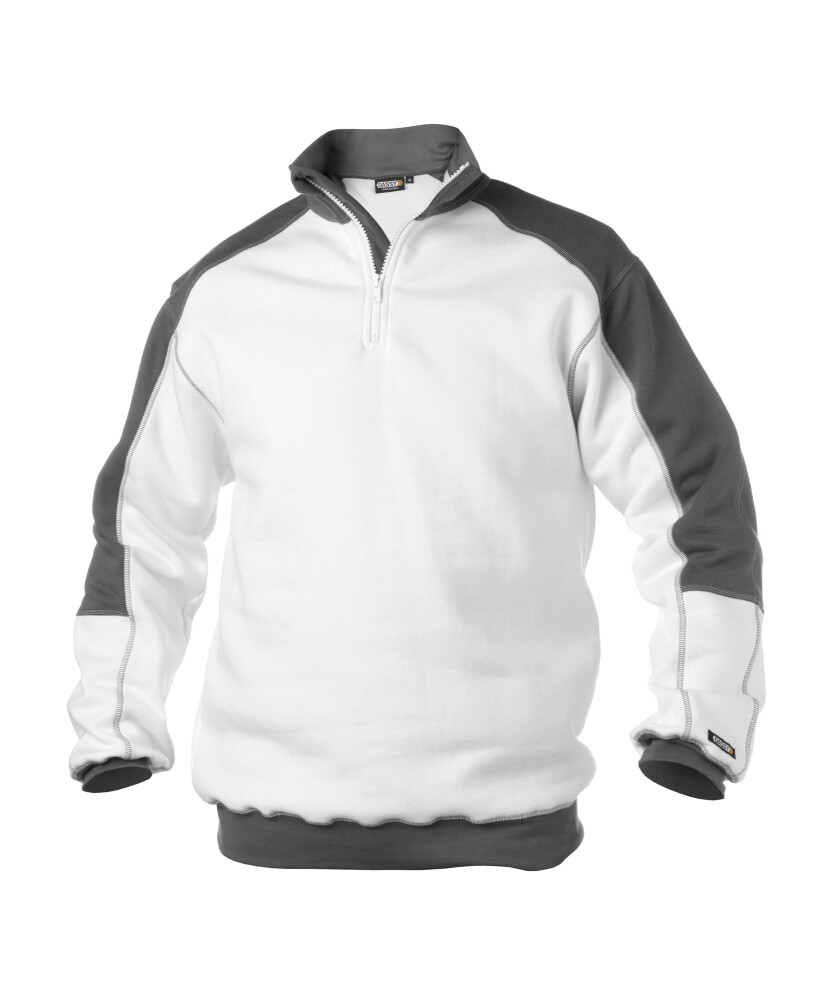 TWEEKLEURIGE SWEATER BASIEL COPES80 (290 gr) WIT/CEMENTGRIJS M
