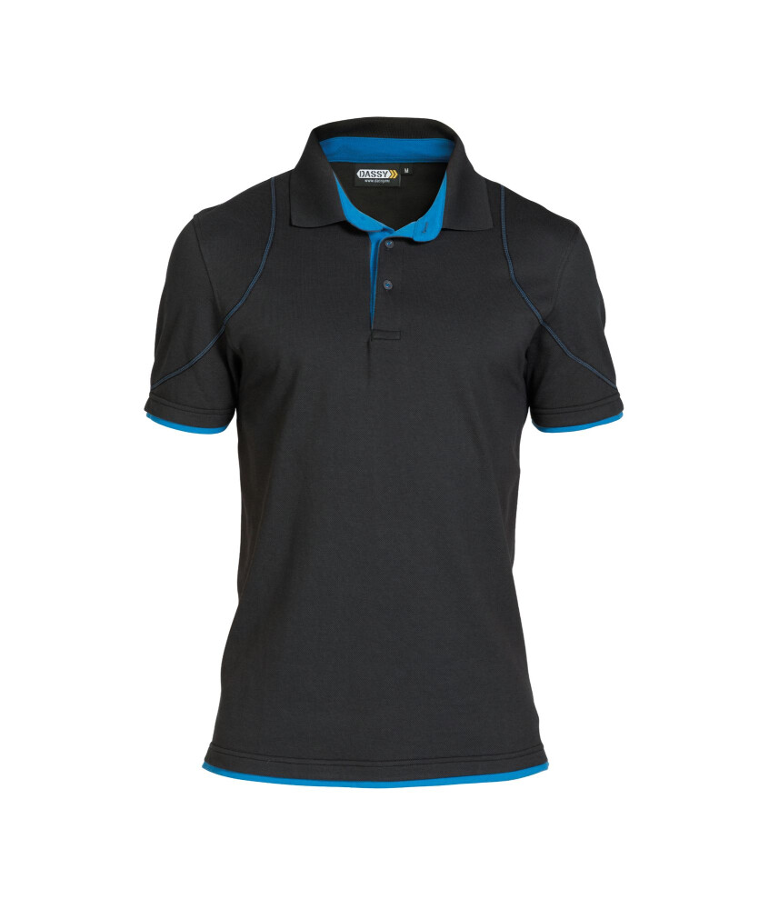 POLO ORBITAL COSPA46 (220 gr) ZWART/AZUURBLAUW S