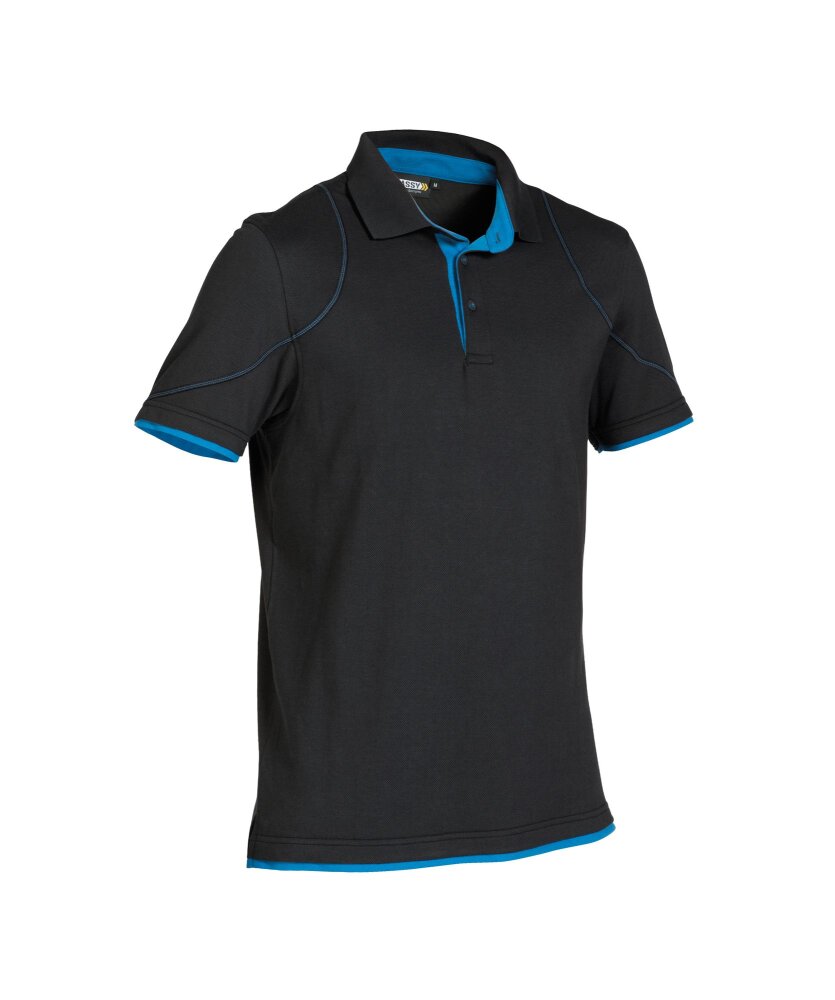 POLO ORBITAL COSPA46 (220 gr) ZWART/AZUURBLAUW M