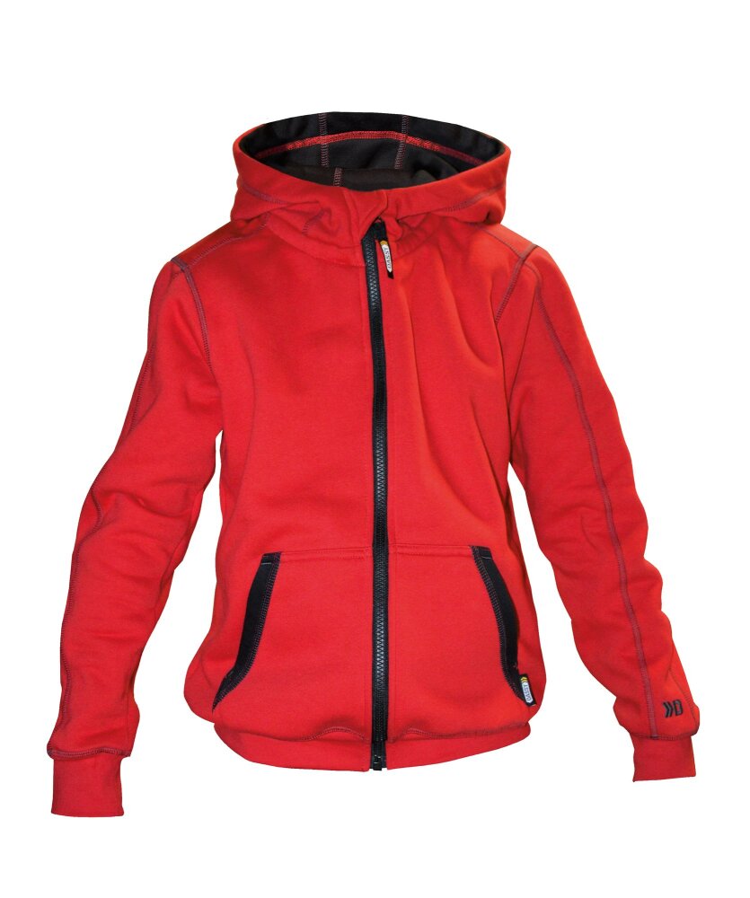 SWEATER HOODIE WATSON KIDS COPES80 (290 gr) ROOD/ZWART 110/116