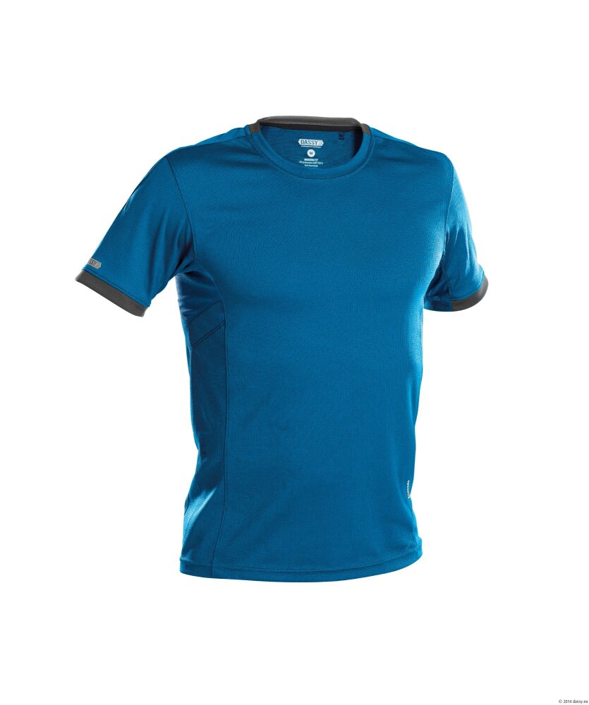 T-SHIRT NEXUS PES04 (141GR) AZUURBLAUW/ANTRACIETGRIJS XL