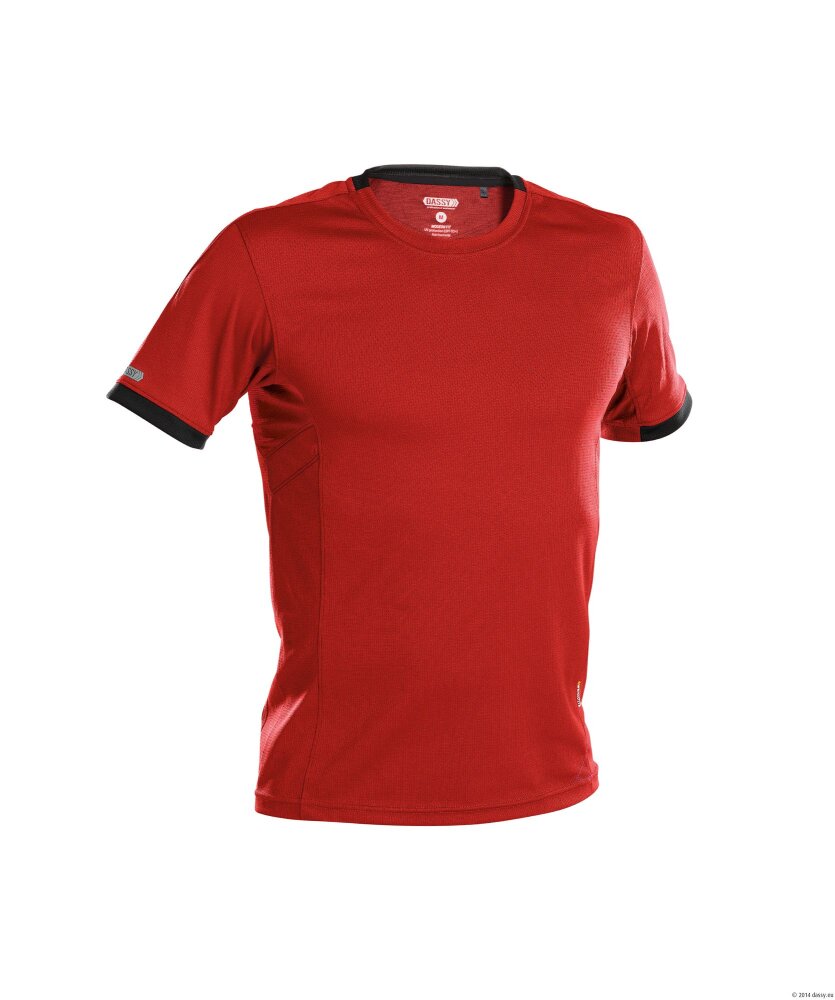 T-SHIRT NEXUS PES04 (141GR) ROOD/ZWART XL