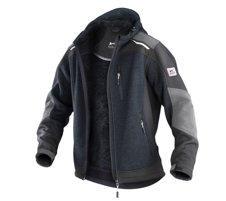 TRICOT JACK KL 9899 DONKERGRIJS/ZWART XL