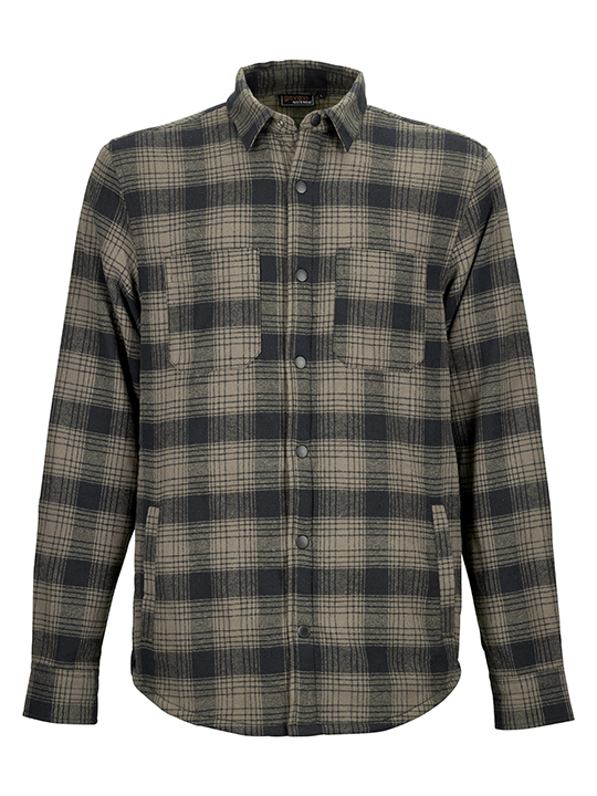 GEVAVI FLANEL OVERSHIRT GEVOERD BRUIN L