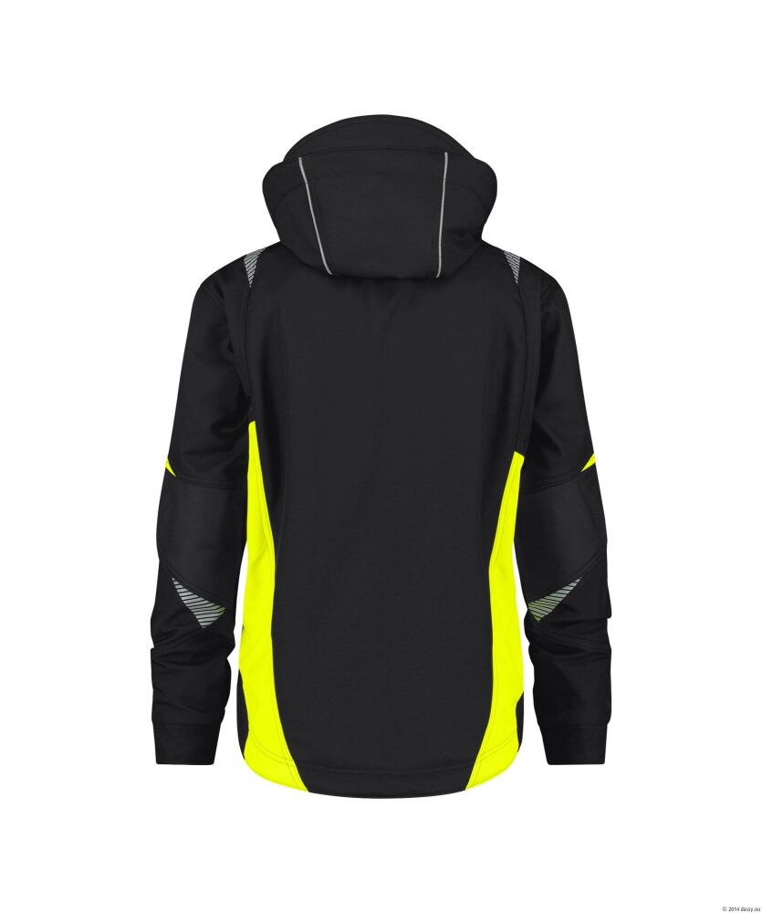 SOFTSHELL KALAMA ZWART/FLUOGEEL M