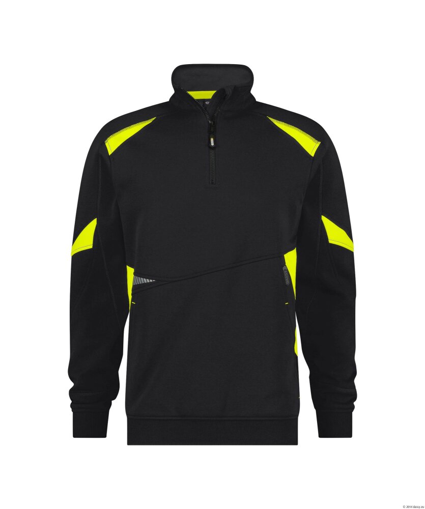 SWEATER ARATU ZWART/FLUOGEEL XL