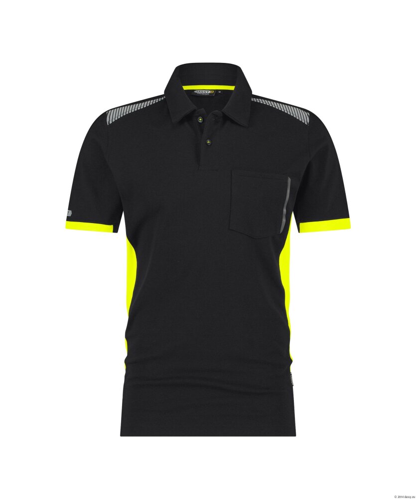 POLO VERACRUZ ZWART/FLUOGEEL S
