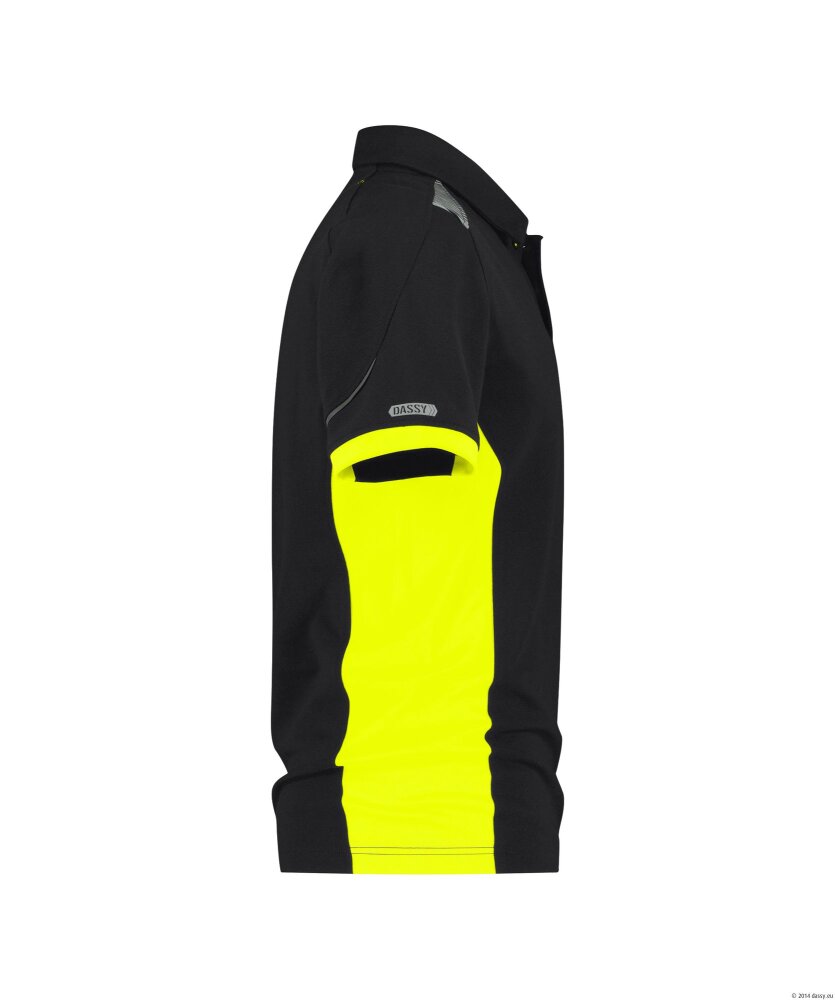 POLO VERACRUZ ZWART/FLUOGEEL XL