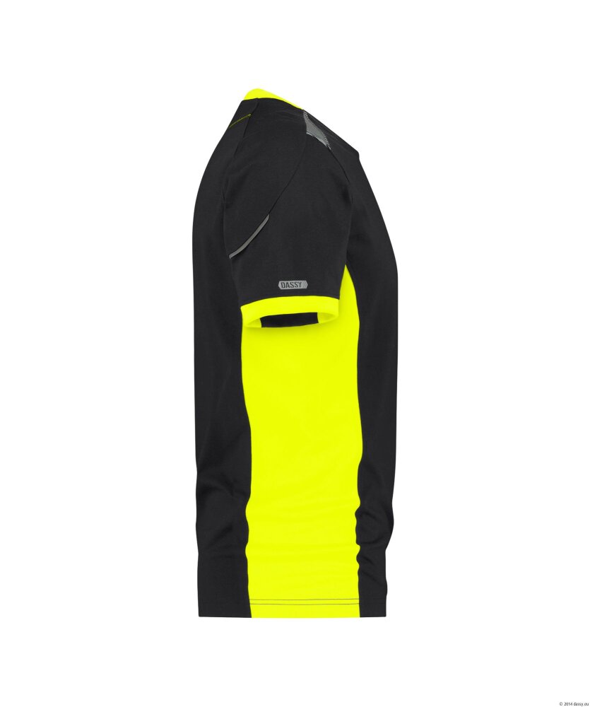 T-SHIRT TAMPICO ZWART/FLUOGEEL L