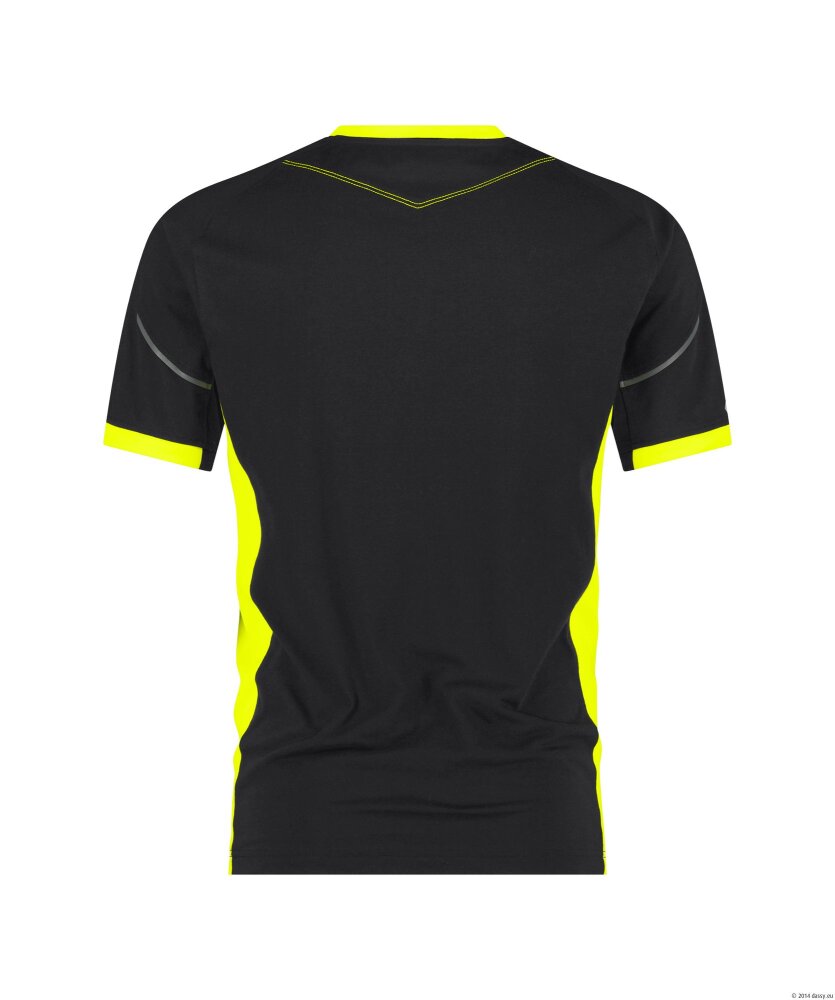 T-SHIRT TAMPICO ZWART/FLUOGEEL XXL