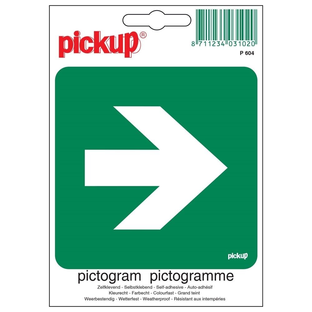 PICTOGRAM VLUCHTWEG RECHT 100X100MM