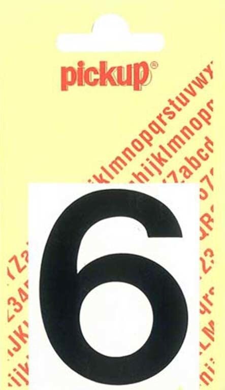 PLAKCIJFER 6 HELVETICA 40 MM ZWART
