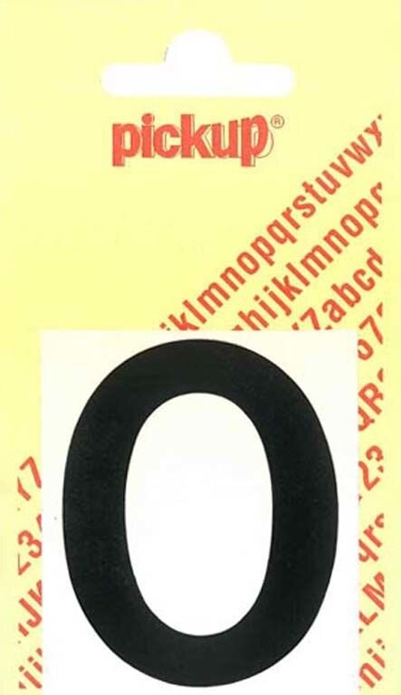 PLAKCIJFER 0 HELVETICA 60MM ZWART