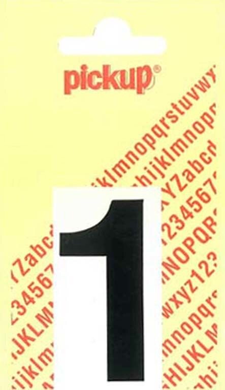PLAKCIJFER 1 HELVETICA 60MM ZWART