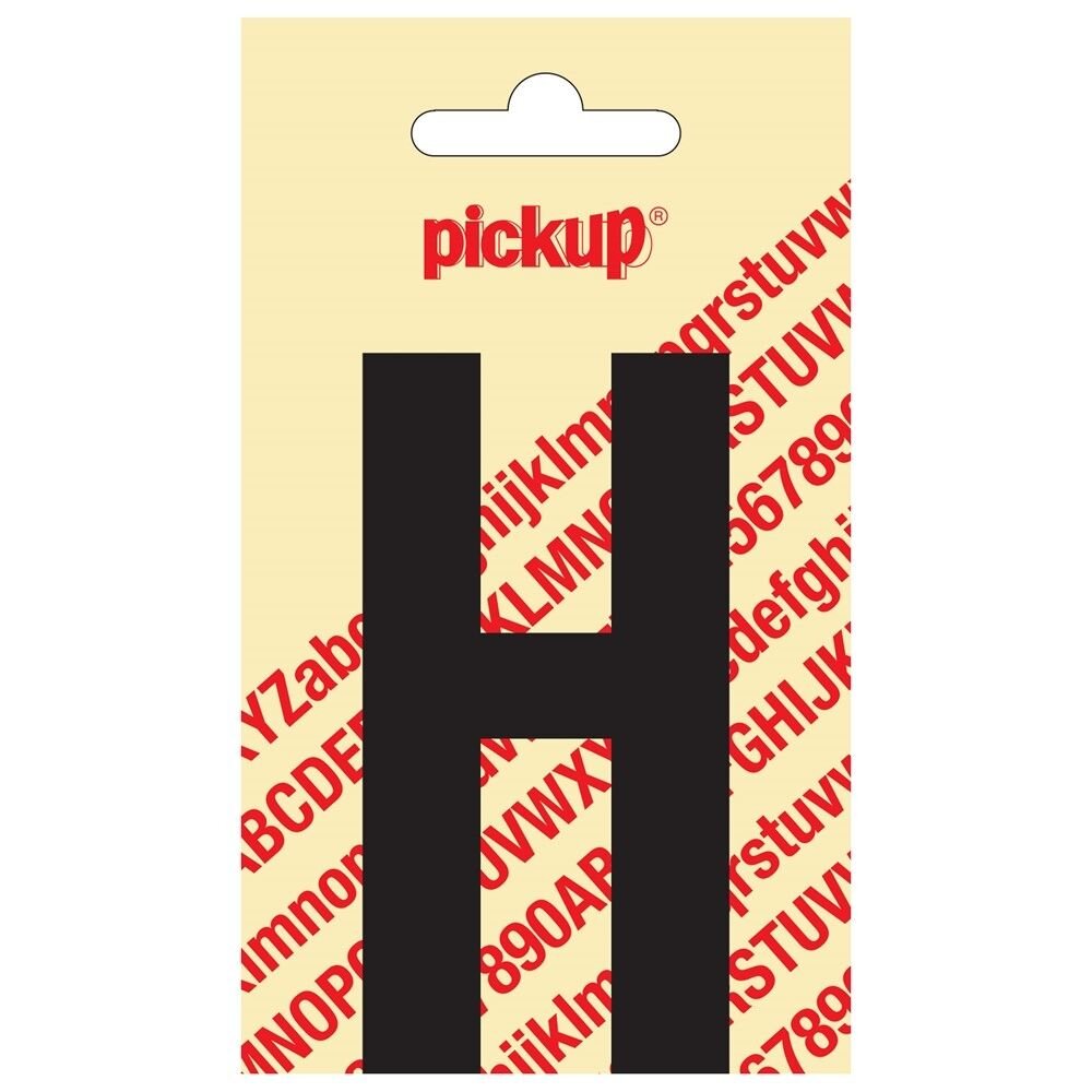 PLAKLETTER H NOBEL 90MM ZWART