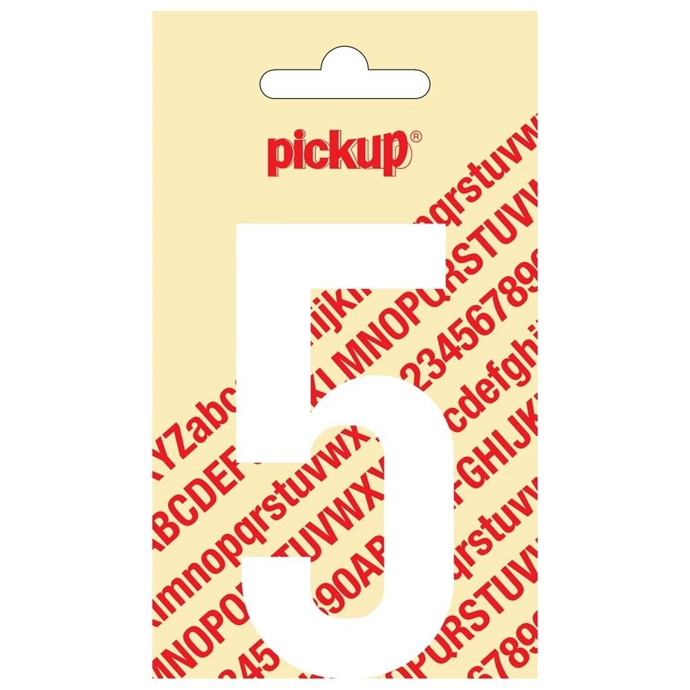 PLAKCIJFER 5 NOBEL 90MM WIT